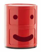 Rangement Componibili Smile N°1 / 2 tiroirs - H 40 cm - Kartell rouge en plastique