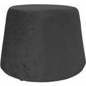 Retro - Pouf recouvert de velours noir 31.5 x 34 x 46.5 cm