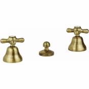 Robinet bidet 3 trous couleur bronze Gattoni Calypso 1114150V0 | Bronze - Vidage automatique 1'1/4 - Bronze