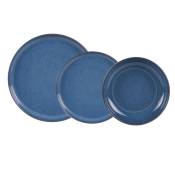 Service d'assiettes cobalt 18 pièces bleu en grès