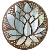 Signes Grimalt - Mirror Flower Mirror Metal Appliquer un métal brun rond - 30x30x2cm - brown