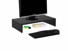 Support d'écran d'ordinateur monitor, réhausseur pour moniteur avec tablette de séparation, longueur 50 cm, en mélaminé noir mat