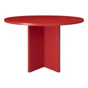 Table à manger en panneau stratifié de 3cm Rouge Flamme 120cm