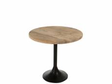 Table bar rond bois/metal naturel/noir 80074