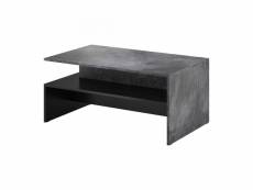 Table basse design collection ramos coloris gris effet ardoise et noir.