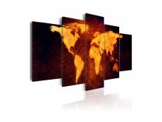 Tableau - carte du monde - lave chaude-100x50 A1-N2621