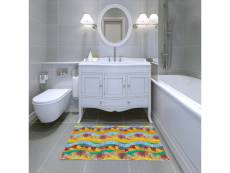 Tapis de bain, 100% made in italy, tapis antitache avec impression numérique, tapis antidérapant et lavable, modèle aisha, 120x70 cm 8052773399661