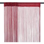 The Living Store - Rideau en fils 2 pcs 100 x 250 cm Bordeaux Rouge