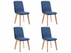 Vidaxl 4 pcs chaises de salle à manger bleu tissu
