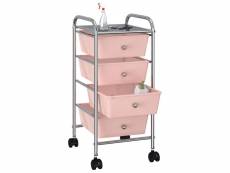 Vidaxl chariot de rangement mobile à 4 tiroirs rose plastique 320400