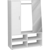 Vidaxl - fmd Armoire avec 4 compartiments et miroir 105x39,7x151,3 cm Blanc