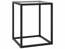 Vidaxl table basse noir avec verre trempé 40x40x50 cm