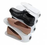 WENKO Porte-chaussures blanc lot de 4 pièces, Polypropylène,