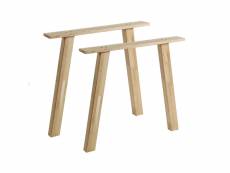 A-pieds de table en bois de chêne - lot de 2 - 72x79x10