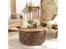 Alida - table basse ronde 70x70cm en tissage de fibre de cocotier