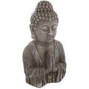 Atmosphera - Statuette Bouddha buste effet bois H48cm créateur d'intérieur - Gris foncé