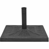 Base carrée de parasol Résine Noir 19 kg - Inlife