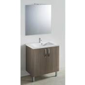Carea Cuisine&bain - carea - Meuble 80 cm portes pin + vasque + miroir - 800 x 480 mm