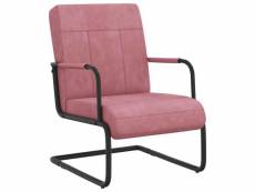 Chaise cantilever rose velours