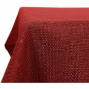 Deconovo Lot de 1 Nappe Imperméable Anti Tache Rectangulaire Effet Lin pour Table, 130x280 cm, Rouge - Rouge