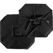 Enjoy Home - Galette à rabats polyester chaby 40 x 40 cm coloris noir