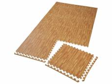 Ensemble de 8 dalles carrées eva tapis de sol sport imprimé bois helloshop26 08_0000437