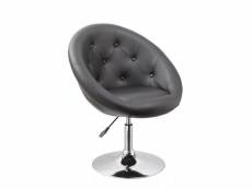 Fauteuil oeuf capitonné design cuir pu chaise bureau noir fal09002