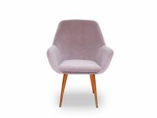 Fauteuil scandinave baoba velours - velours taupe