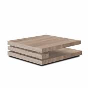 Kasalinea Table basse carrée couleur chêne clair