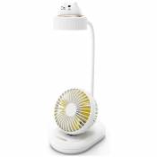 La Combinaison de Ventilateur de Lampe de Bureau une 3 Vitesses et Luminosité Du Vent DifféRentes, une Petite Lampe de Table led Flexible de Type de