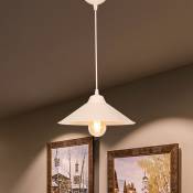 Lampe de suspension avec un abat-jour à cône élégant disponible différentes couleurs taille : Crème blanche