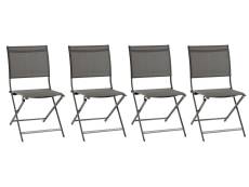 Lot de 4 chaises de jardin en aluminium pliables Anthracite