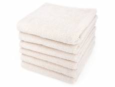 Lot de 6 serviettes de toilette 50x90 cm alpha ivoire
