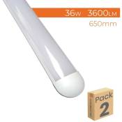 Luminaire led Lineal Surface Slim Plus 65cm 36W 3600LM Blanc Froid 6500K - Lot de 2 u. - Blanc Froid 6500K