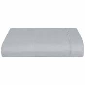 Meubletmoi - Drap plat en coton gris clair 180 x 300