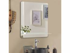 Miroir rectangulaire avec tablette blanche 60 x 70 cm sorrento