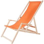 Mucola - Canapé de plage chaise longue de jardin en bois canapé pliant - orange