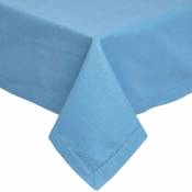 Nappe de table carrée en coton unie Bleu foncé -