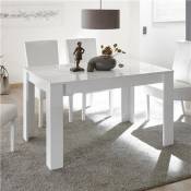 Nouvomeuble Table de repas blanc laqué design 140