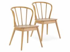 Pack 2 chaises brisa en bois coleur chêne I23007