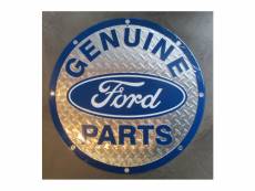 "plaque genuine ford parts alu et bleu ronde 60cm tole deco diner usa bar garage loft"
