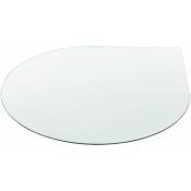 Plateau de table en verre esg diamètre 90 cm ovale