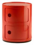 Rangement Componibili / 2 tiroirs - H 40 cm - Kartell rouge en plastique