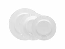Service de table 18 pièces circles en porcelaine blanche