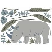 Sticker Lilipinso les rhinos 64 x 40 cm - multicolore