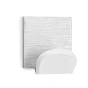 Support Mural Adhesif Blanc Avec Base En Inox (BLISTER