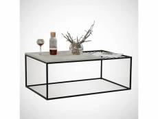 Table basse conalo l95xp55cm métal noir et bois chêne gris