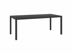 Table de jardin noir 185 x 90 x 74 cm aluminium et wpc