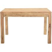 Table extensible rallonges intégrées rectangulaire en bois massif L120-210 cm balto - Naturel