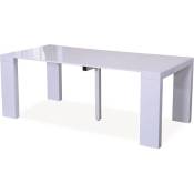 Table repas extensible Dina - 200/40 x 94 x 75 cm - Blanc laqué - Blanc.